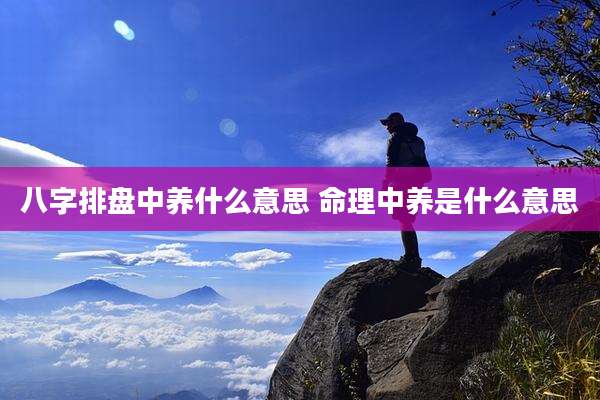 八字排盘中养什么意思 命理中养是什么意思