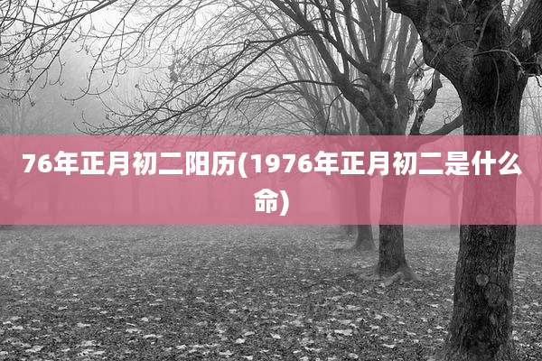 76年正月初二阳历(1976年正月初二是什么命)
