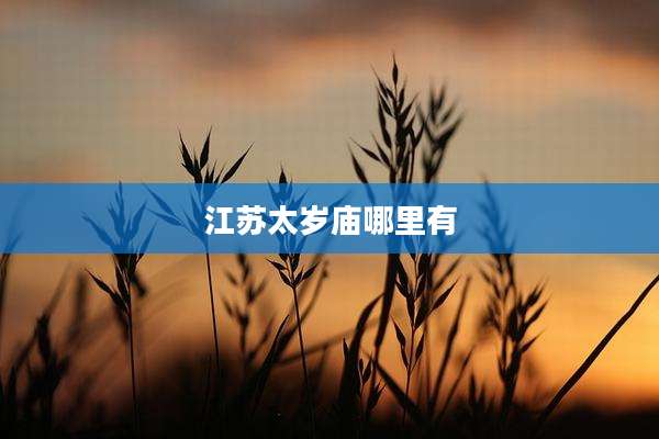 江苏太岁庙哪里有