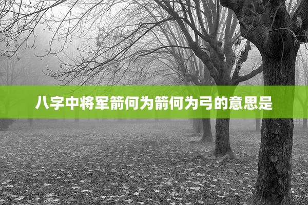 八字中将军箭何为箭何为弓的意思是