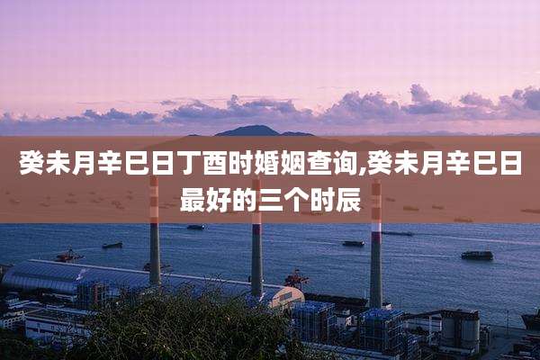 癸未月辛巳日丁酉时婚姻查询,癸未月辛巳日最好的三个时辰