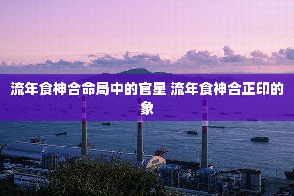 流年食神合命局中的官星 流年食神合正印的象