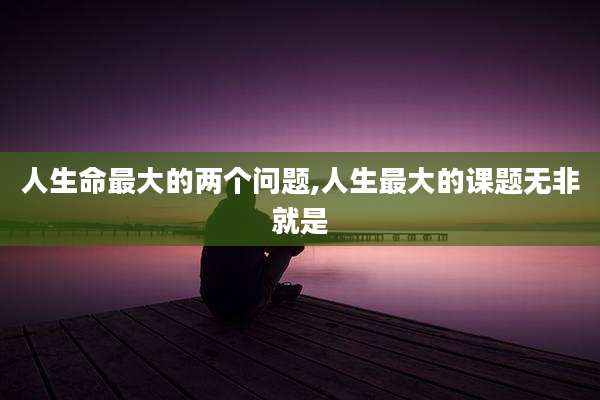人生命最大的两个问题,人生最大的课题无非就是