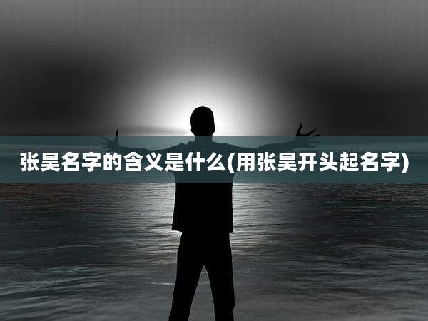 张昊名字的含义是什么(用张昊开头起名字)