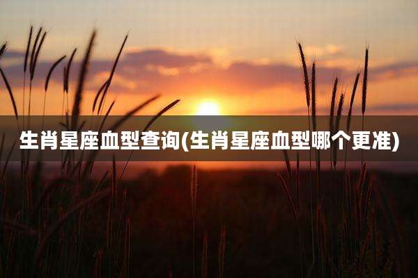 生肖星座血型查询(生肖星座血型哪个更准)