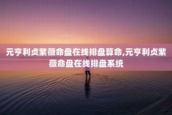 元亨利贞紫薇命盘在线排盘算命,元亨利贞紫薇命盘在线排盘系统