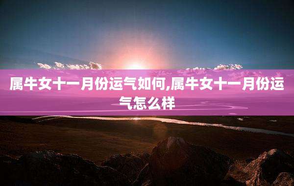 属牛女十一月份运气如何,属牛女十一月份运气怎么样
