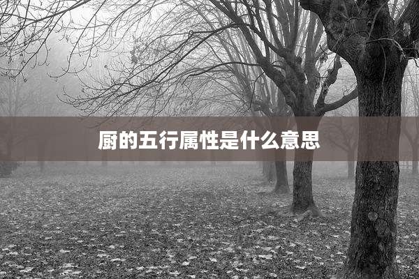厨的五行属性是什么意思