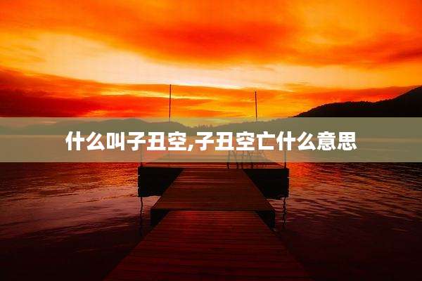 什么叫子丑空,子丑空亡什么意思