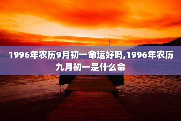 1996年农历9月初一命运好吗,1996年农历九月初一是什么命