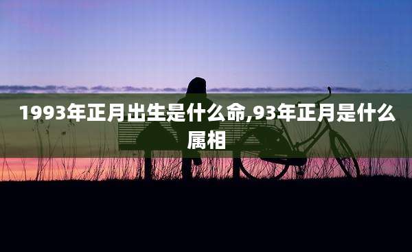 1993年正月出生是什么命,93年正月是什么属相