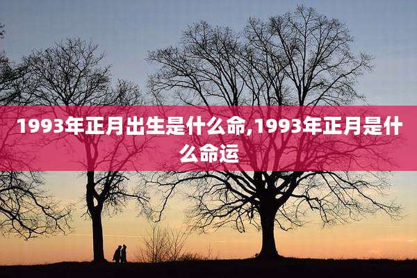 1993年正月出生是什么命,1993年正月是什么命运