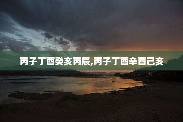 丙子丁酉癸亥丙辰,丙子丁酉辛酉己亥
