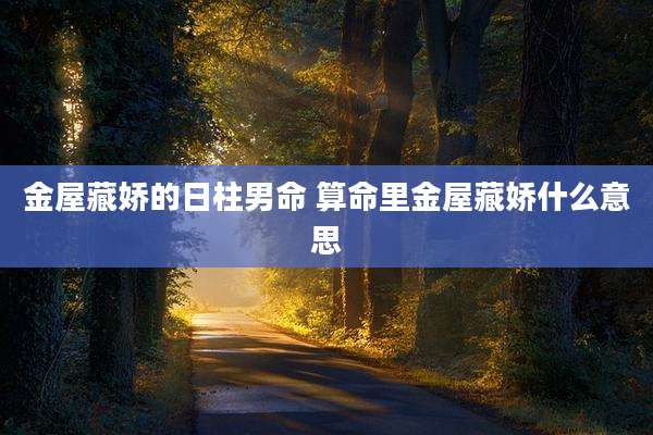 金屋藏娇的日柱男命 算命里金屋藏娇什么意思