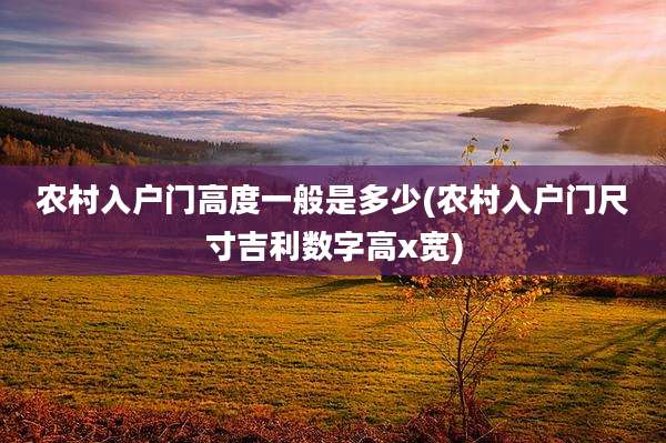 农村入户门高度一般是多少(农村入户门尺寸吉利数字高x宽)