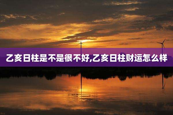 乙亥日柱是不是很不好,乙亥日柱财运怎么样
