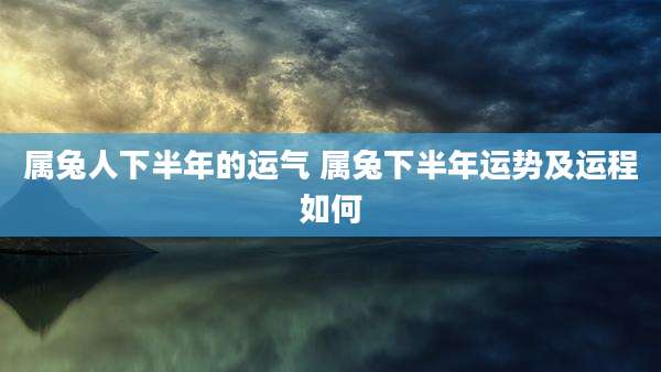 属兔人下半年的运气 属兔下半年运势及运程如何