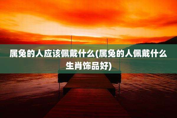 属兔的人应该佩戴什么(属兔的人佩戴什么生肖饰品好)