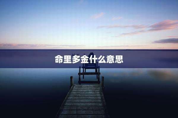 命里多金什么意思