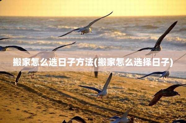 搬家怎么选日子方法(搬家怎么选择日子)