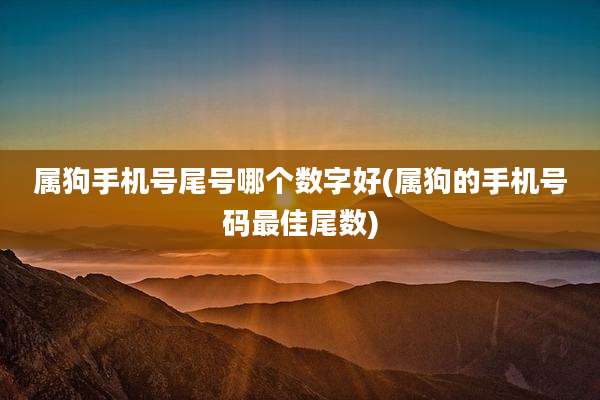 属狗手机号尾号哪个数字好(属狗的手机号码最佳尾数)