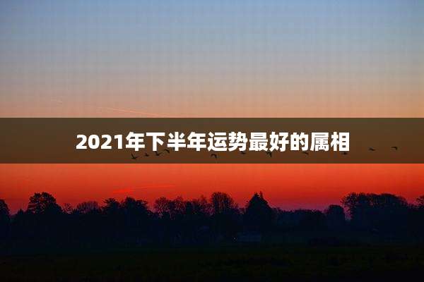 2021年下半年运势最好的属相