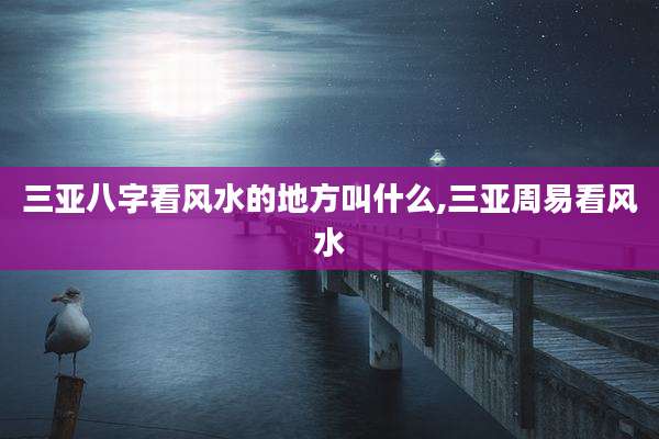 三亚八字看风水的地方叫什么,三亚周易看风水