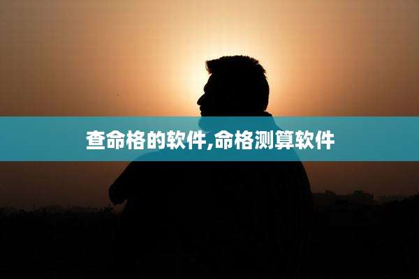 查命格的软件,命格测算软件