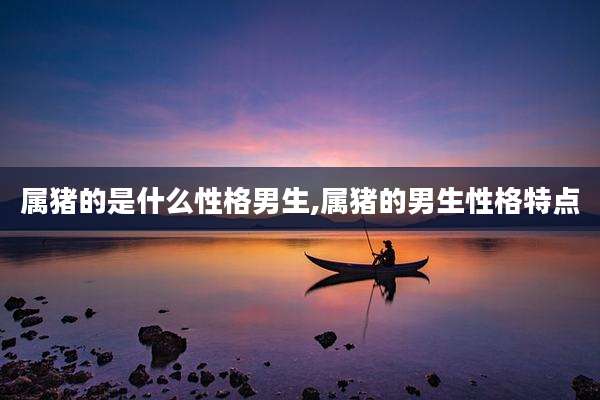 属猪的是什么性格男生,属猪的男生性格特点