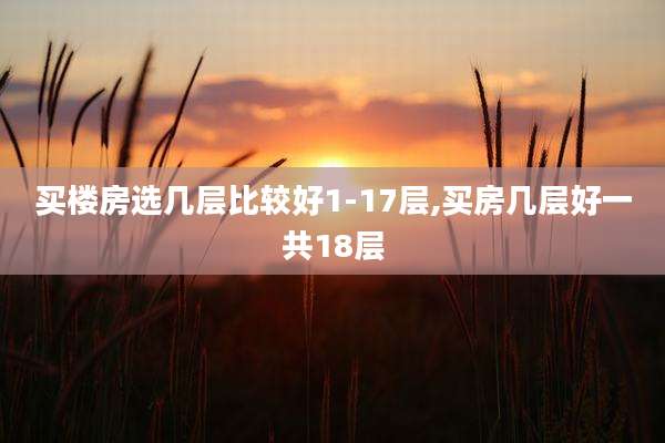 买楼房选几层比较好1-17层,买房几层好一共18层