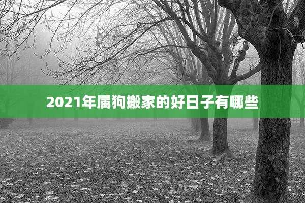2021年属狗搬家的好日子有哪些