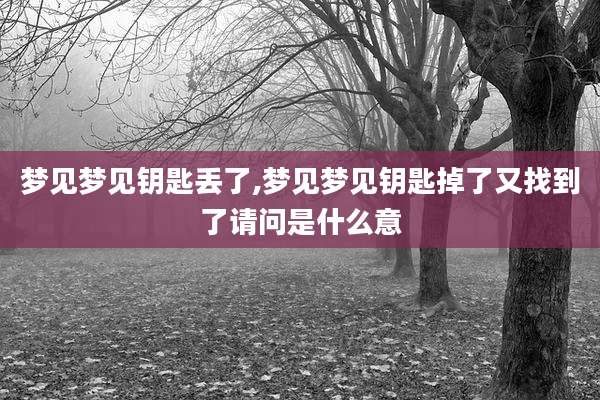 梦见梦见钥匙丢了,梦见梦见钥匙掉了又找到了请问是什么意