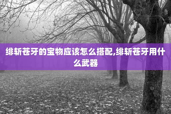 绯斩苍牙的宝物应该怎么搭配,绯斩苍牙用什么武器