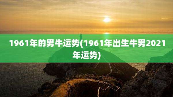 1961年的男牛运势(1961年出生牛男2021年运势)