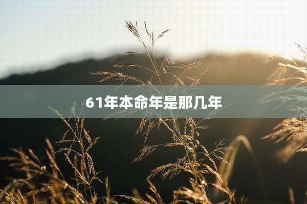 61年本命年是那几年
