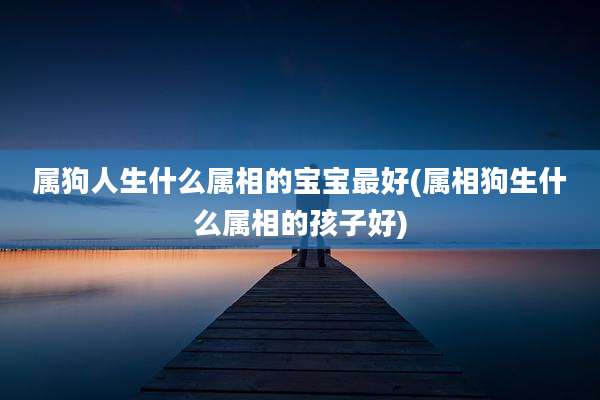 属狗人生什么属相的宝宝最好(属相狗生什么属相的孩子好)
