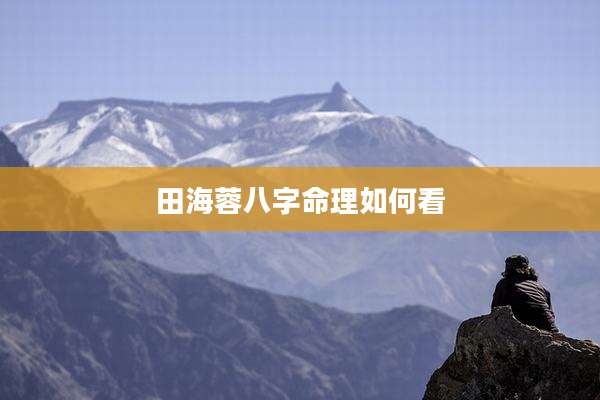 田海蓉八字命理如何看