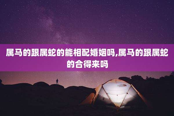 属马的跟属蛇的能相配婚姻吗,属马的跟属蛇的合得来吗