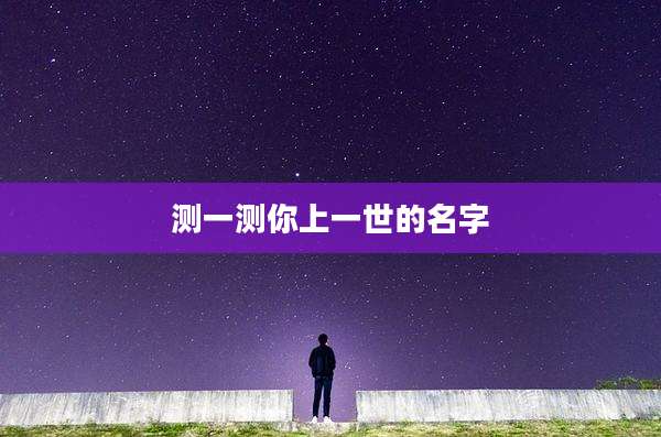 测一测你上一世的名字