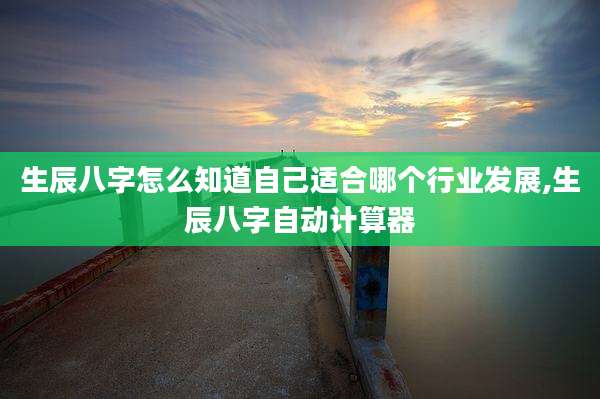 生辰八字怎么知道自己适合哪个行业发展,生辰八字自动计算器