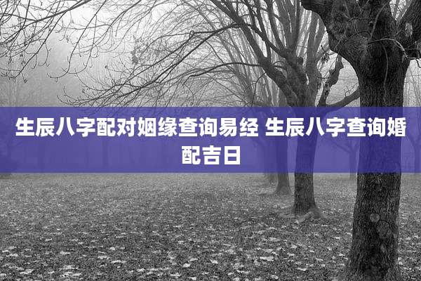 生辰八字配对姻缘查询易经 生辰八字查询婚配吉日