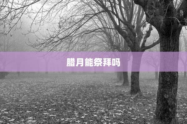 腊月能祭拜吗