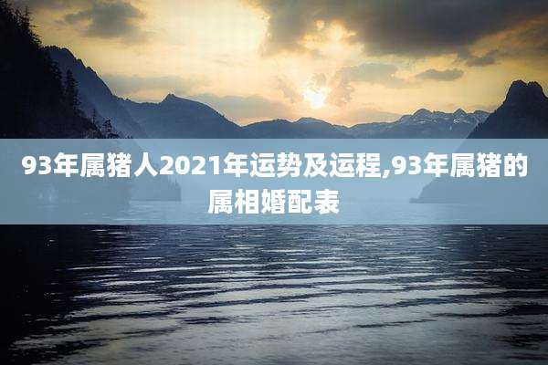 93年属猪人2021年运势及运程,93年属猪的属相婚配表