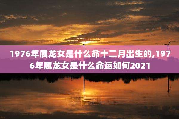 1976年属龙女是什么命十二月出生的,1976年属龙女是什么命运如何2021