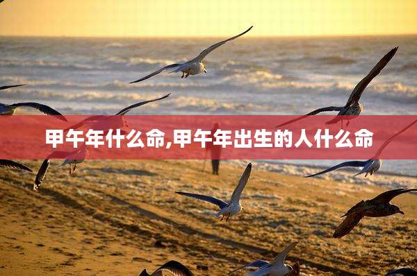 甲午年什么命,甲午年出生的人什么命