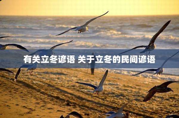 有关立冬谚语 关于立冬的民间谚语