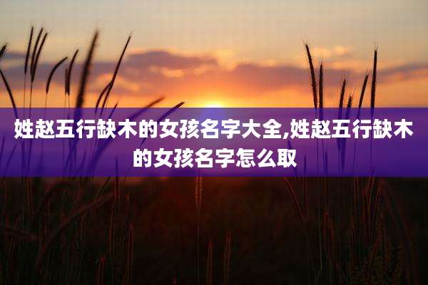 姓赵五行缺木的女孩名字大全,姓赵五行缺木的女孩名字怎么取