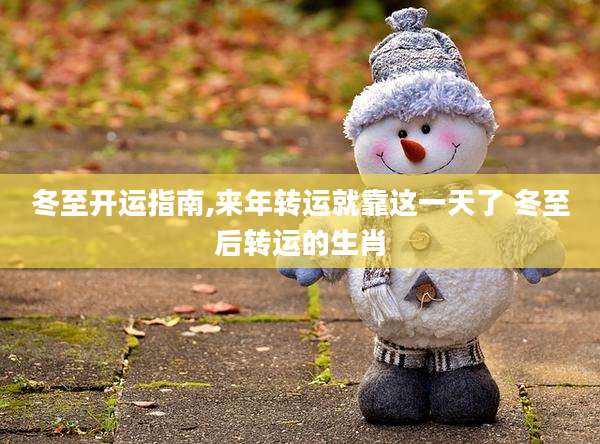 冬至开运指南,来年转运就靠这一天了 冬至后转运的生肖