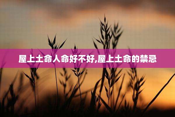 屋上土命人命好不好,屋上土命的禁忌