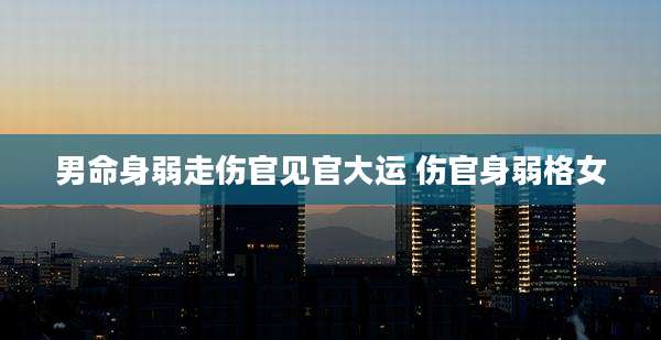 男命身弱走伤官见官大运 伤官身弱格女